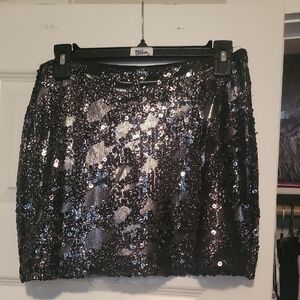 EXPRESS Elegant Black Sequin Skirt